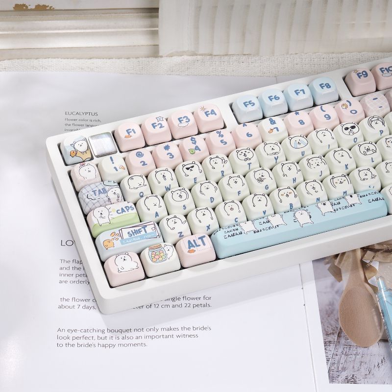Cute Girly MOA Joke Bear PBT D - огляд і ціна Keycap Artisan Anime