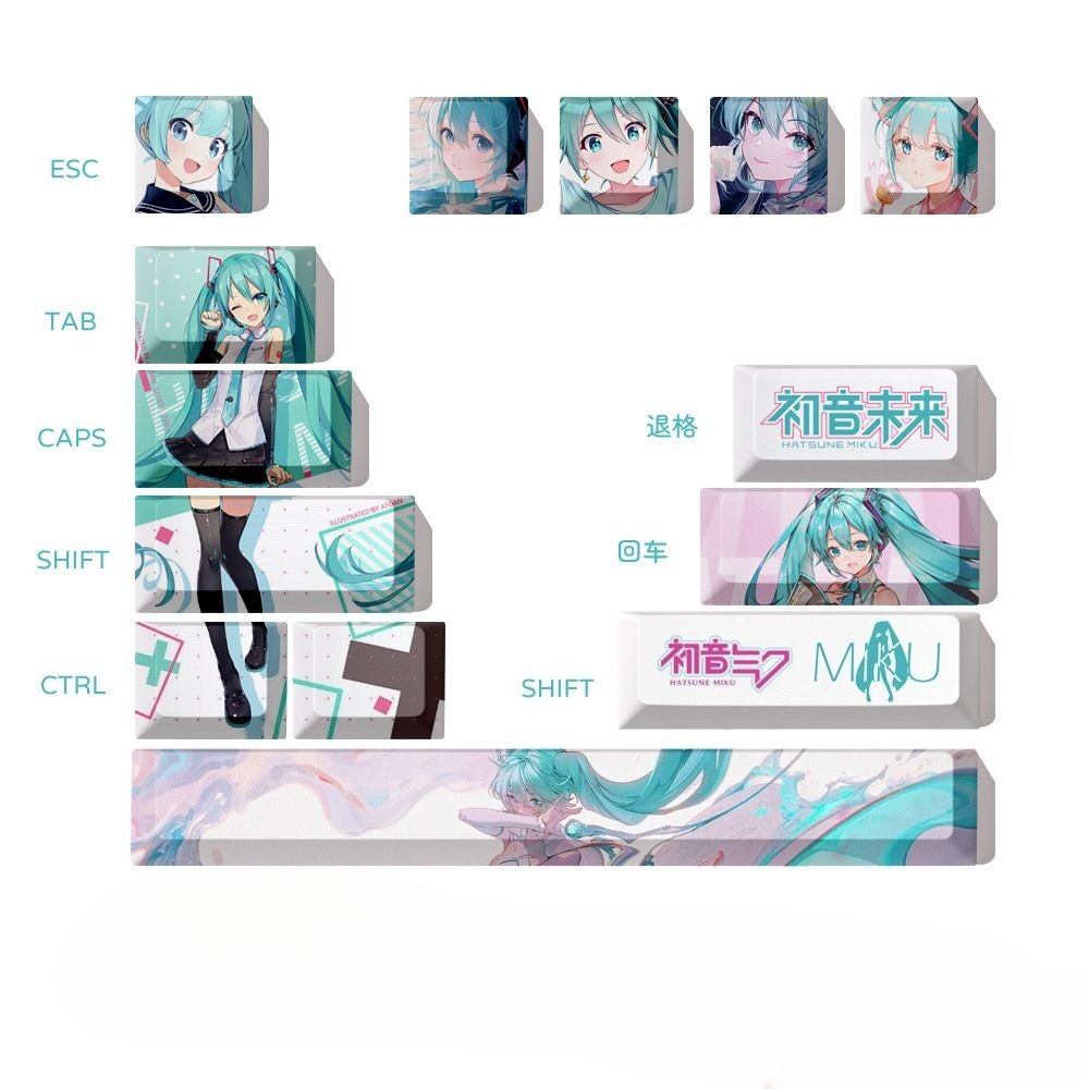 Hatsune Miku Keycaps, OEM Heig - огляд і ціна Keycap Artisan Anime