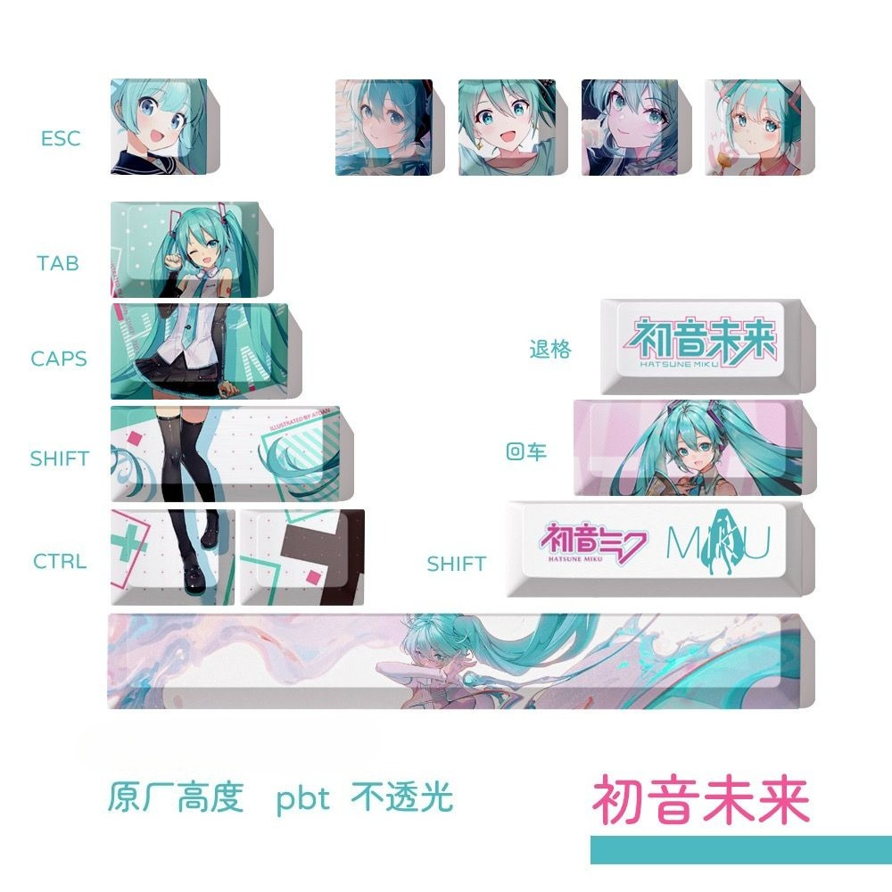 Hatsune Miku Keycaps, OEM Heig - огляд і ціна Keycap Artisan Anime