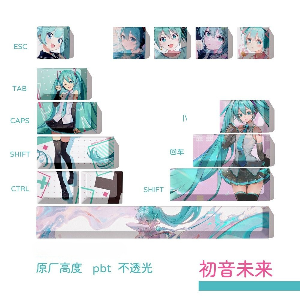 Hatsune Miku Keycaps, OEM Heig - огляд і ціна Keycap Artisan Anime