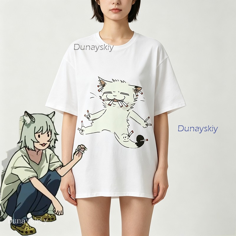 YesOk Chainsmoker Cat Yaniko S - огляд і ціна Anime Merchandise T Shirt