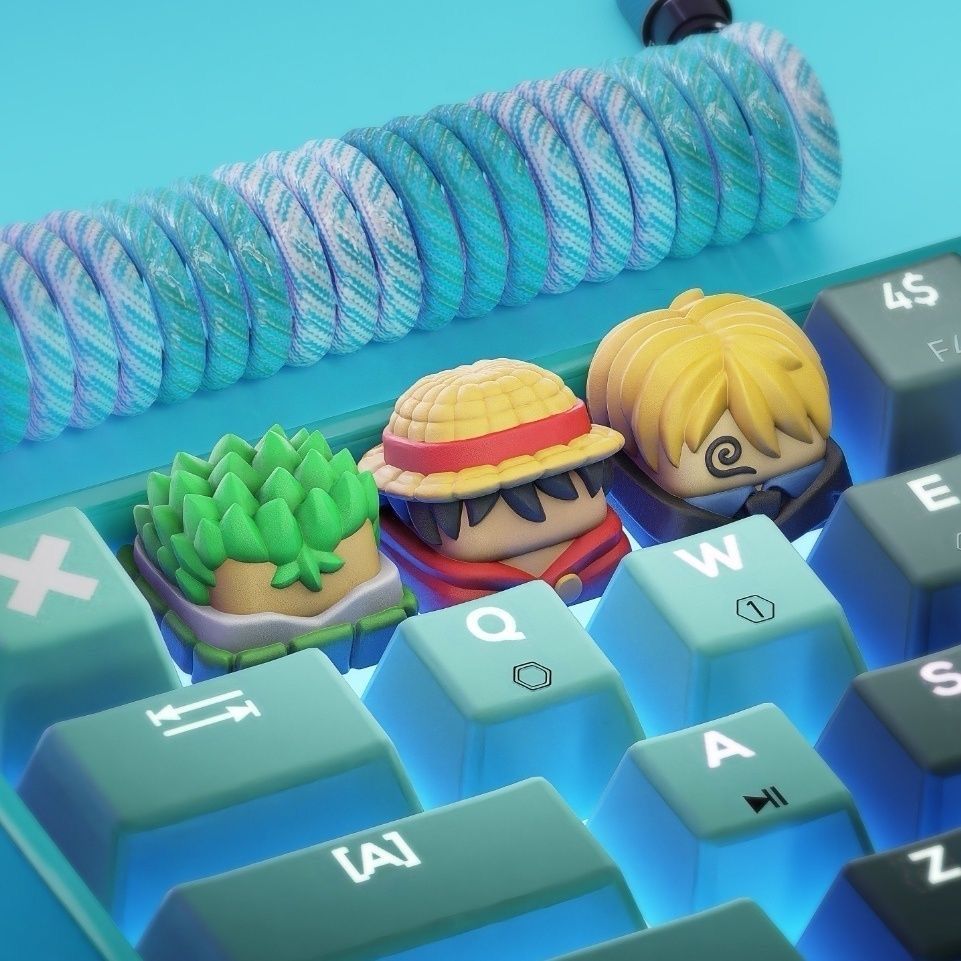 New Kawaii ONE PIECE Luffy Key - огляд і ціна Keycap Artisan Anime