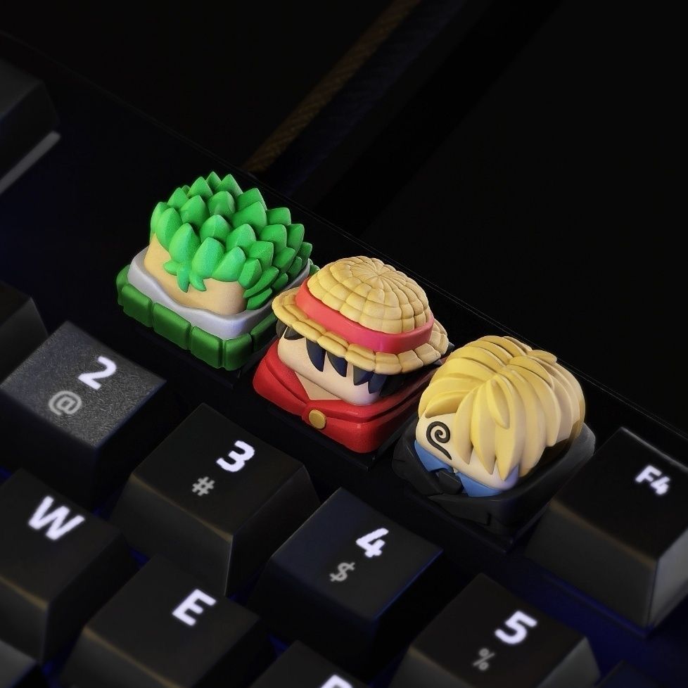 New Kawaii ONE PIECE Luffy Key - огляд і ціна Keycap Artisan Anime